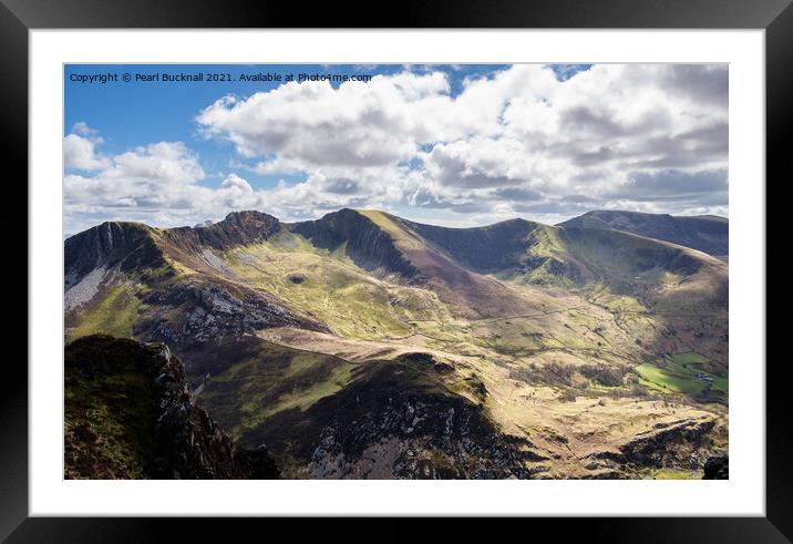 Nantlle Ridge Mountains Snowdonia Wales Framed Mounted Print by Pearl Bucknall