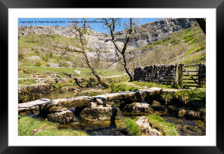 Malham Beck and Malham Cove Yorkshire Dales Framed Mounted Print by Pearl Bucknall