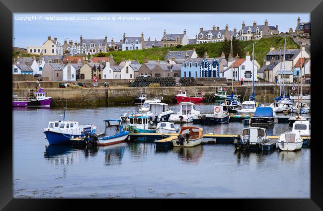 Findochty Harbour Morayshire Scotland Framed Print by Pearl Bucknall