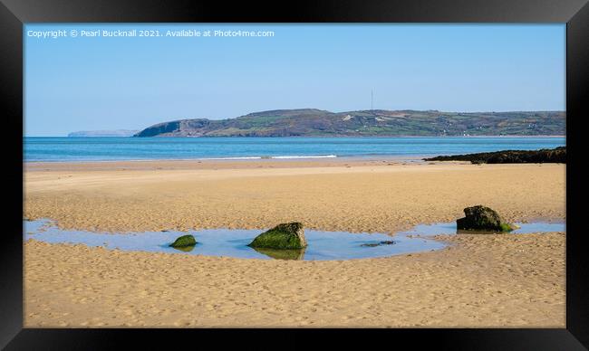  Tide Pool on Benllech Beach Anglesey Framed Print by Pearl Bucknall
