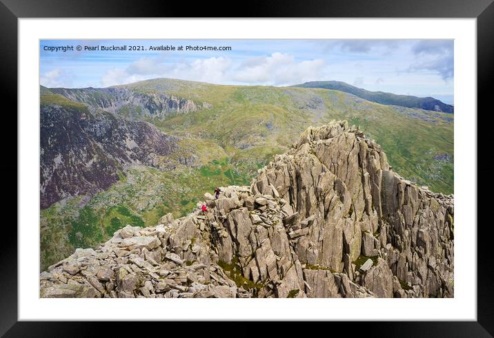 Outdoor Scrambling on Tryfan Snowdonia Wales Framed Mounted Print by Pearl Bucknall