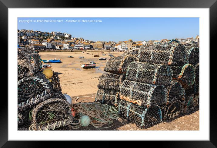St Ives Harbour Cornwall Framed Mounted Print by Pearl Bucknall