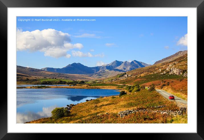 Scenic Road to Snowdon in Snowdonia Wales Framed Mounted Print by Pearl Bucknall