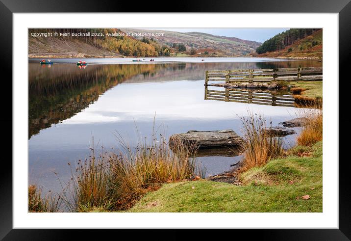 Fun on Llyn Geirionydd in Snowdonia Wales  Framed Mounted Print by Pearl Bucknall