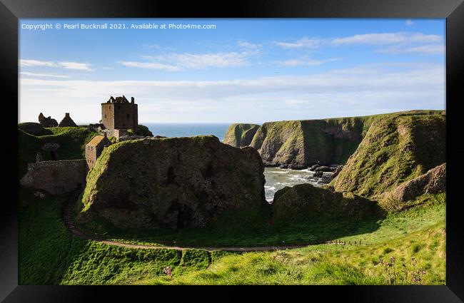 Dunnottar Castle on Scottish Coast Scotland Framed Print by Pearl Bucknall