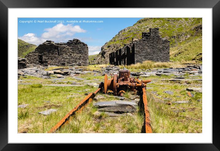 Rhosydd Slate Quarry Snowdonia Wales Framed Mounted Print by Pearl Bucknall