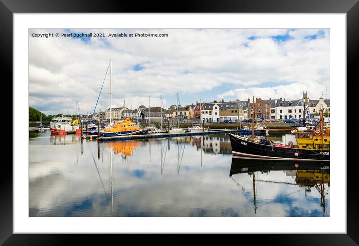 Stornoway Harbour Reflections Isle of Lewis  Framed Mounted Print by Pearl Bucknall