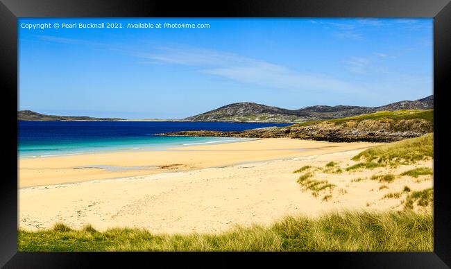 Traigh Lar beach Harris Outer Hebrides Scotland Framed Print by Pearl Bucknall