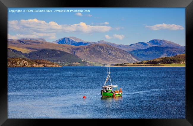 Scenic Mountains Across Loch Broom Scotland Framed Print by Pearl Bucknall