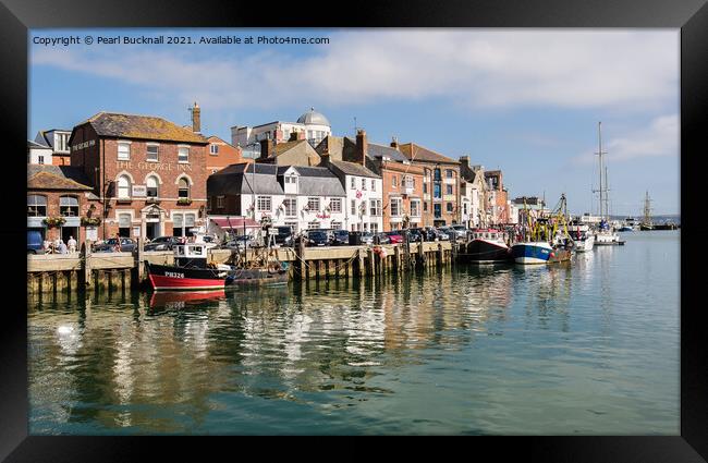 Custom House Quay Weymouth Harbour Dorset Framed Print by Pearl Bucknall