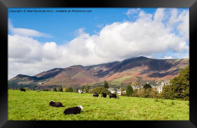 Keswick Below Skiddaw Mountain Framed Print by Pearl Bucknall