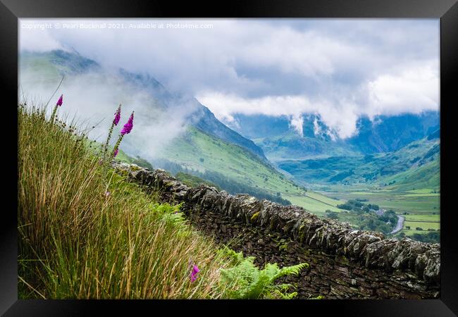Nant Ffrancon Outdoor View Snowdonia Wales Framed Print by Pearl Bucknall