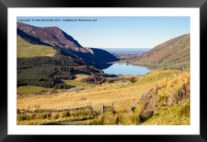 Llyn Cwellyn in Snowdonia Wales Framed Mounted Print by Pearl Bucknall