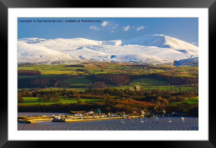  Scenic View to Bangor from Anglesey Wales Framed Mounted Print by Pearl Bucknall
