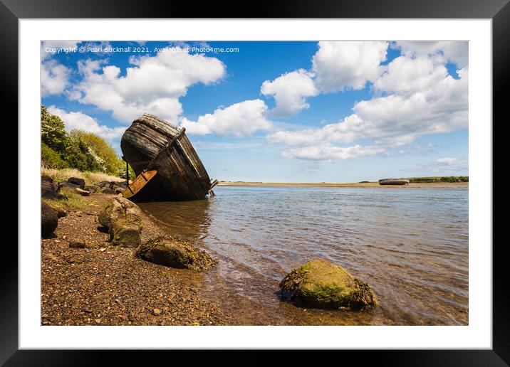 Traeth Dulas Ship Wreck Anglesey Wales Framed Mounted Print by Pearl Bucknall