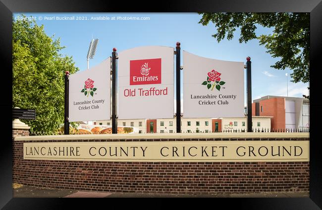 Old Trafford at Lancashire County Cricket Ground Framed Print by Pearl Bucknall