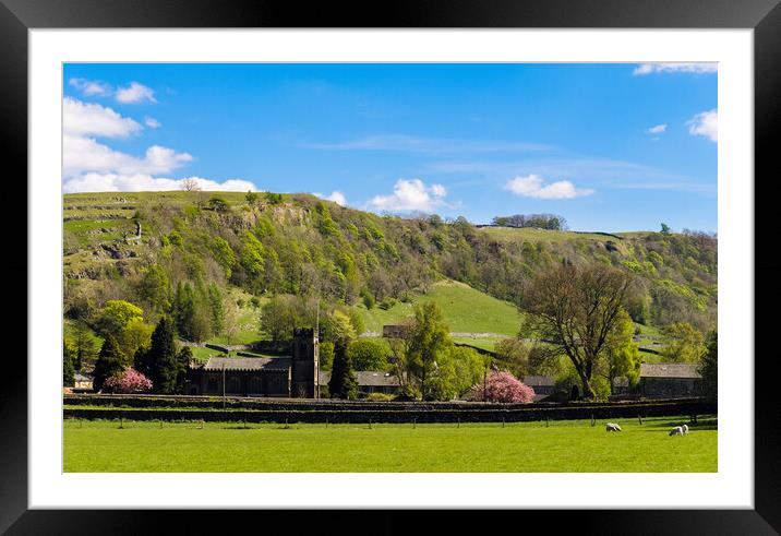 Stainforth Village in Yorkshire Dales Framed Mounted Print by Pearl Bucknall