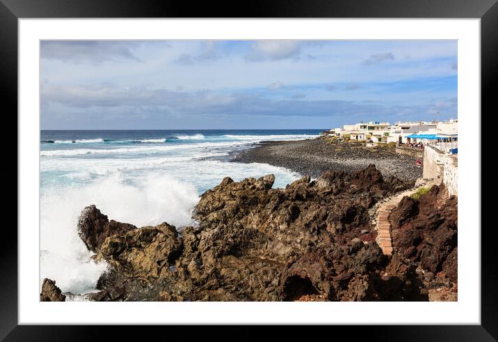 El Golfo Lanzarote Volcanic Coast Framed Mounted Print by Pearl Bucknall