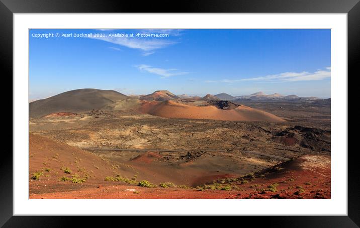 Lanzarote Fire Mountains and Volcanic Landscape Framed Mounted Print by Pearl Bucknall