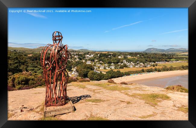 Llanbedrog Tin Man Wales Framed Print by Pearl Bucknall