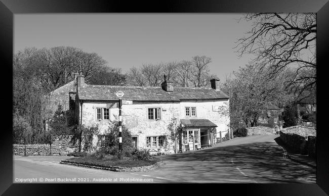 Malham Village Yorkshire Dales Black and White Framed Print by Pearl Bucknall