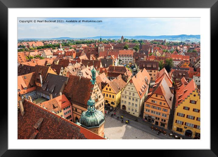 Rothenburg Rooftops Germany Framed Mounted Print by Pearl Bucknall