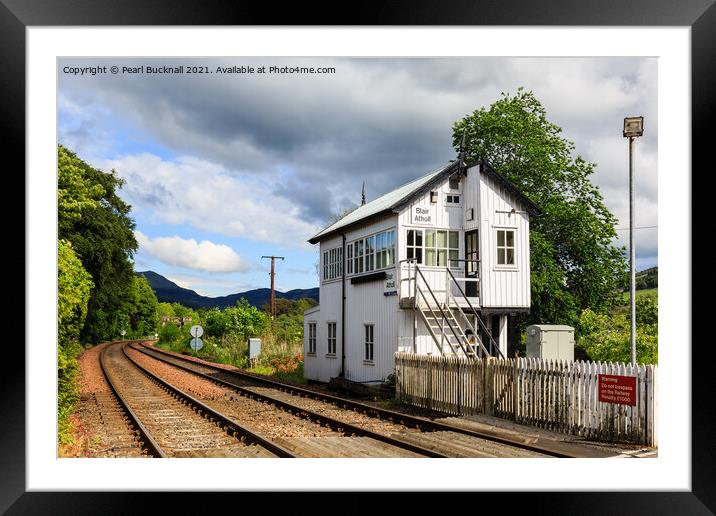 Traditional Railway Signal Box Blair Atholl Framed Mounted Print by Pearl Bucknall