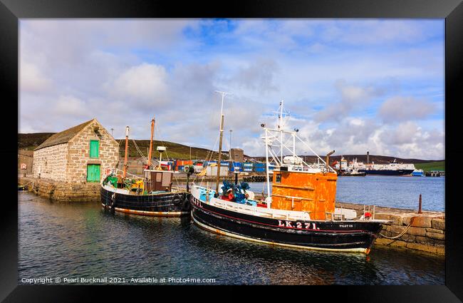 Old Fishing Boats Lerwick Shetland Isles Framed Print by Pearl Bucknall