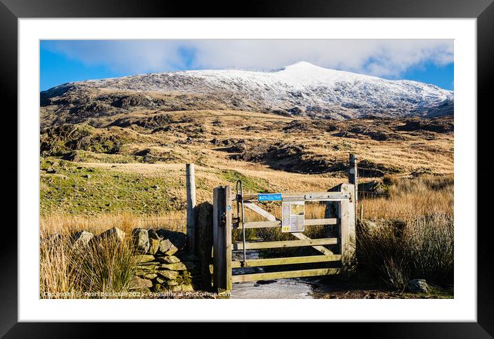 Rhyd Ddu Path to Snowcapped Snowdon Snowdonia Framed Mounted Print by Pearl Bucknall