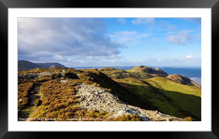 View West on Conwy Mountain on North Wales Coast Framed Mounted Print by Pearl Bucknall