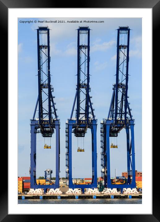 Port of Felixstowe Cranes Framed Mounted Print by Pearl Bucknall