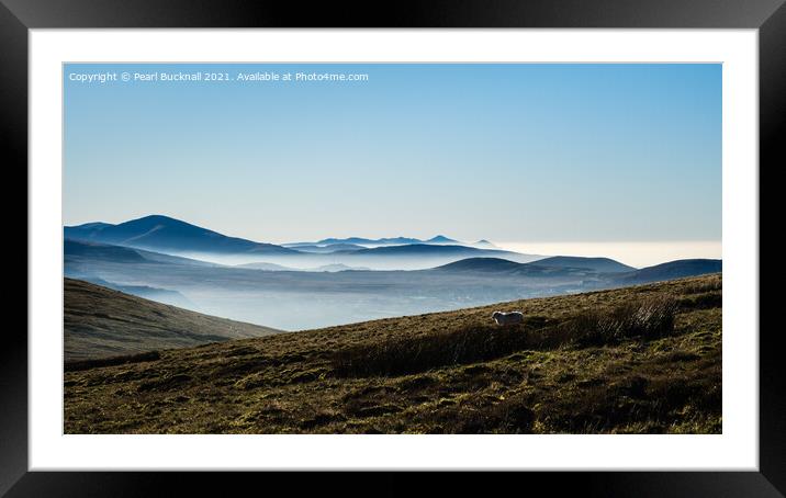 Snowdonia Hills Cloud Inversion Wales Framed Mounted Print by Pearl Bucknall