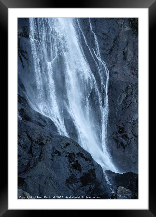 Aber Falls Waterfall Snowdonia Wales Framed Mounted Print by Pearl Bucknall