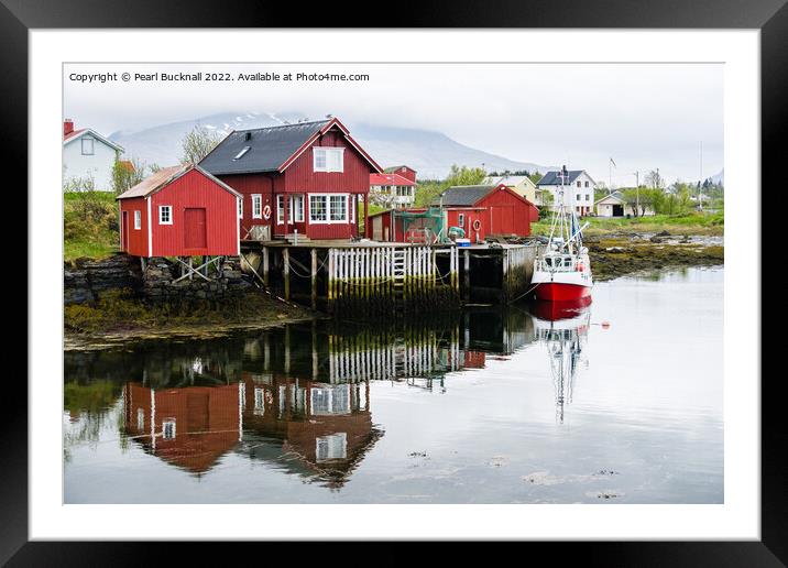 Nes Fishing Village Vega Island Norway Framed Mounted Print by Pearl Bucknall