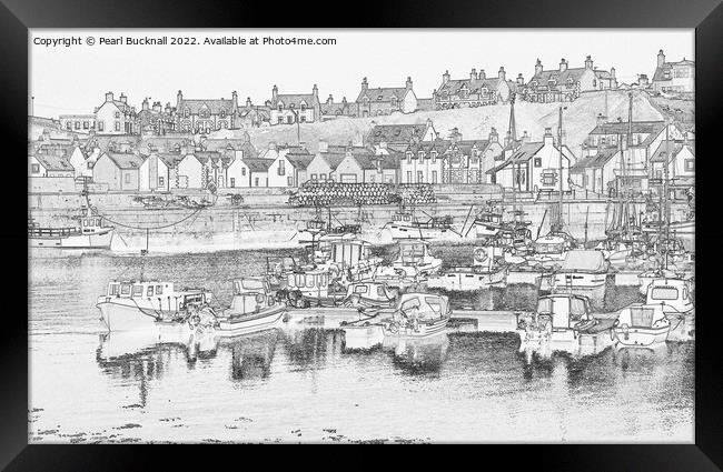 Findochty Fishing Harbour Scotland Framed Print by Pearl Bucknall