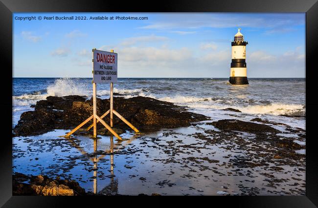 Penmon point Lighthouse Anglesey Wales Framed Print by Pearl Bucknall