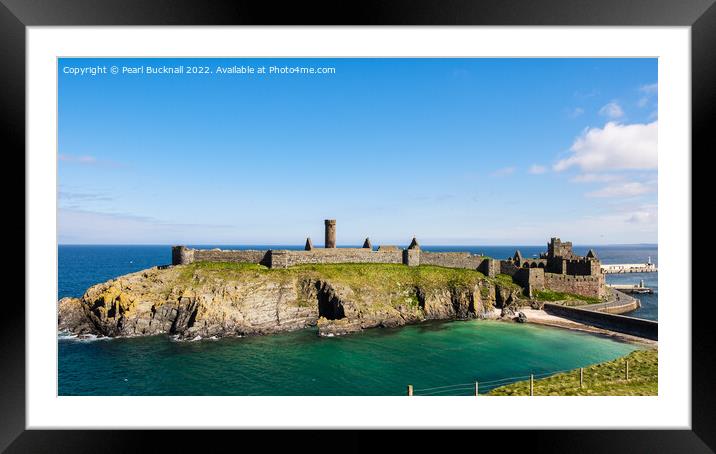 Peel Castle Isle of Man from Peel Hill Framed Mounted Print by Pearl Bucknall