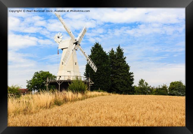 Woodchurch Windmill Kent Countryside Framed Print by Pearl Bucknall