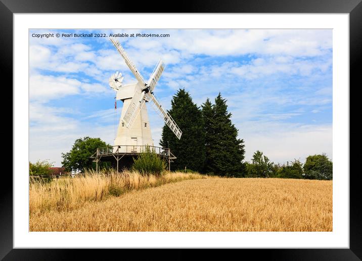 Woodchurch Windmill Kent Countryside Framed Mounted Print by Pearl Bucknall