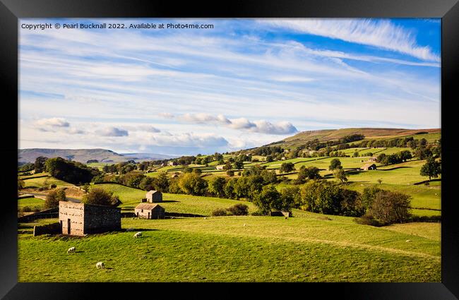 Countryside Wenslydale Yorkshire Dales Framed Print by Pearl Bucknall