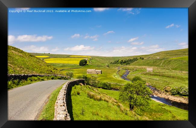 Upper Swaledale in Yorkshire Dales England Framed Print by Pearl Bucknall
