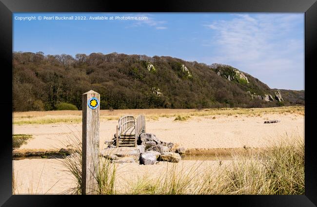 Wales Coast Path Oxwich Beach Gower Framed Print by Pearl Bucknall