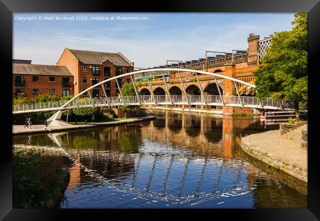 Bridgewater Canal in Castlefield Manchester Framed Print by Pearl Bucknall