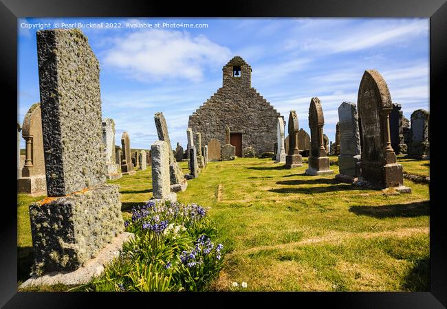 Old Gravestones in St Mary's Churchyard Orkney Framed Print by Pearl Bucknall