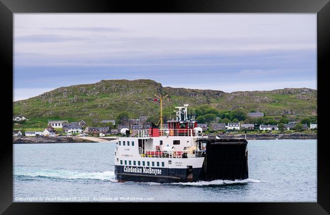Caledonian MacBrayne Ferry from Iona to Mull Framed Print by Pearl Bucknall