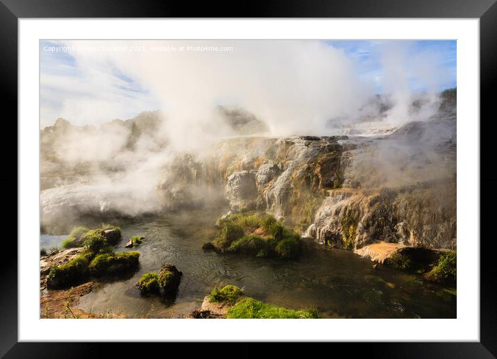 Rotorua Geothermal Pool and Geysers New Zealand Framed Mounted Print by Pearl Bucknall