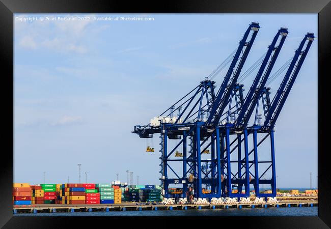 Port of Felixstowe Cranes and Containers Framed Print by Pearl Bucknall