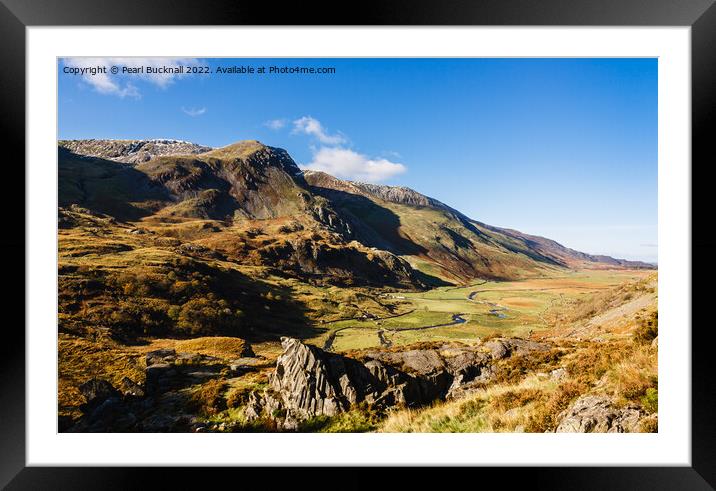 Nant Ffrancon valley in Snowdonia Wales Framed Mounted Print by Pearl Bucknall