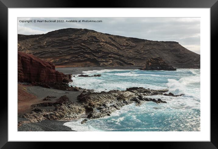 El Golfo Lanzarote Volcanic Coast  Framed Mounted Print by Pearl Bucknall