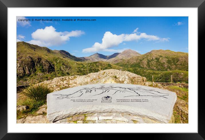 Snowdon from Nant Gwynant Viewpoint in Snowdonia W Framed Mounted Print by Pearl Bucknall